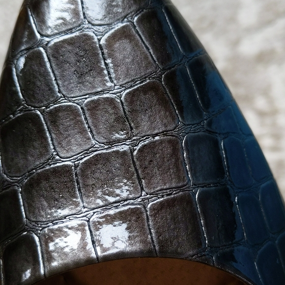 Soft Style Hush Puppies Crocodile Lightweight Heels Pumps 7.5M Black Brown - Picture 9 of 16